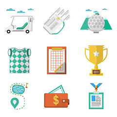 Image showing Colored vector icons for golf