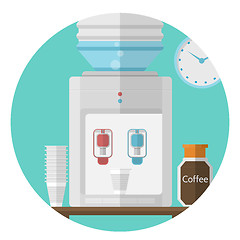 Image showing Flat vector icon for office. Water cooler