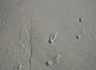 Image showing Foot prints in sand, Crete