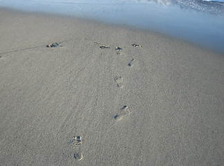 Image showing Footprints in sand, Crete, Greece