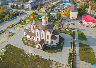 Image showing Aerial view on Saint Nicholas church in Borovskiy