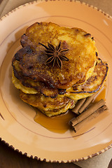 Image showing Pumpkin Fritters with cinnamon