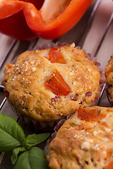 Image showing Fresh pizza muffin as a snack