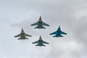 Image showing Military air fighters Su-27