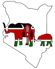 Image showing Kenya elephants