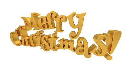 Image showing Merry Christmas lettering isolated