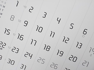 Image showing Calendar page