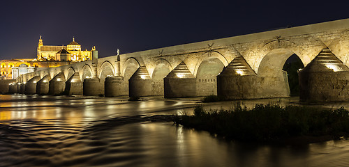 Image showing Cordoba Bridge during night