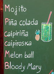 Image showing Exterior menu cartel in Barcelona - Spain