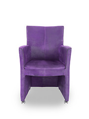 Image showing Purple leather dining room chair 