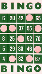 Image showing Green bingo card isolated