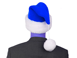 Image showing Business man with a santa hat 