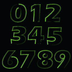 Image showing green numbers