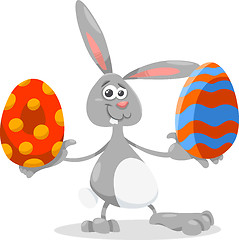 Image showing bunny and easter egg cartoon illustration