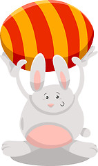Image showing bunny with easter egg cartoon illustration