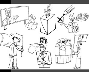 Image showing cartoon politics concepts set