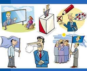 Image showing cartoon politics concepts set