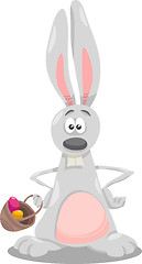 Image showing bunny and easter eggs cartoon illustration