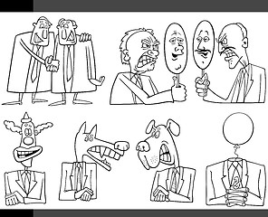 Image showing cartoon politics concepts set