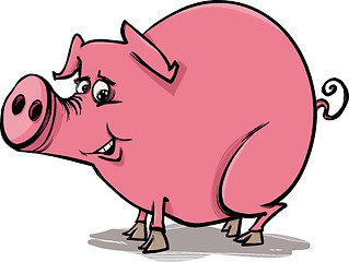 Image showing farm pig cartoon illustration