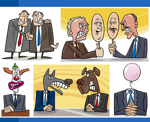 Image showing cartoon politics concepts set