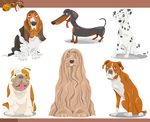 Image showing dog breeds cartoon illustration set