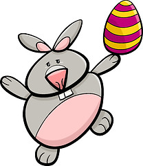 Image showing bunny with easter egg cartoon