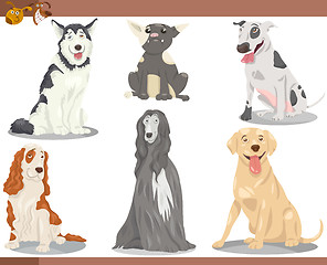 Image showing dog breeds cartoon illustration set