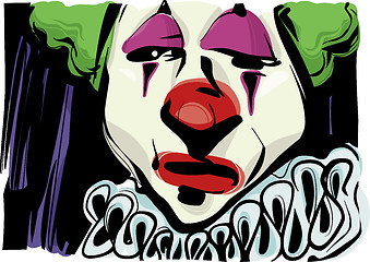 Image showing sad clown drawing illustration