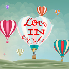 Image showing Heart-shaped hot air balloons. EPS 10