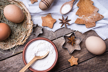 Image showing Making Xmas pastry and holiday cookies  