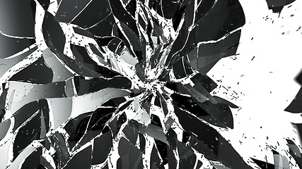 Image showing Shattered and broken glass isolated on white