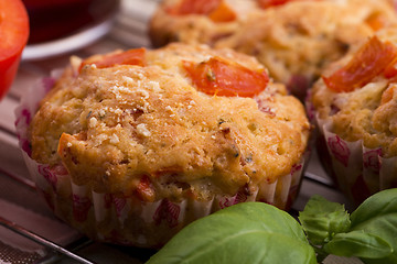 Image showing Fresh pizza muffin as a snack