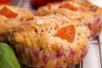 Image showing Fresh pizza muffin as a snack