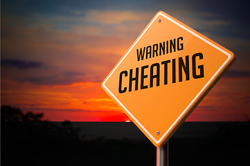 Image showing Cheating on Warning Road Sign.