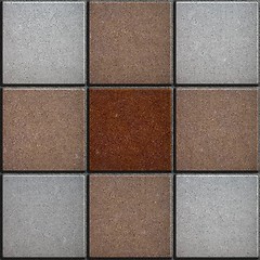 Image showing Three Colors Brick Pavers. Seamless Texture.