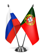 Image showing Russia and Portugal - Miniature Flags.