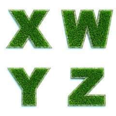 Image showing Letters X, W, Y, Z as Lawn - Set of 3d.