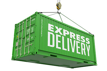 Image showing Fast Delivery - Green Hanging Cargo Container.