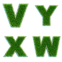 Image showing Letters V, Y, X, W as Lawn - Set of 3d.