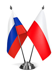 Image showing Russia and Poland  - Miniature Flags.