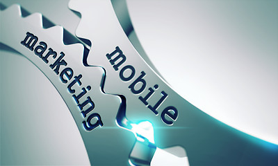 Image showing Mobile Marketing on the Cogwheels.