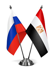 Image showing Russia and Egypt  - Miniature Flags.