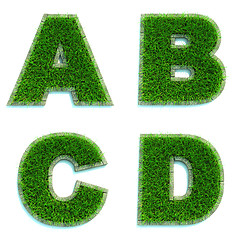 Image showing Letters A, B, C, D as Lawn - Set of 3d.