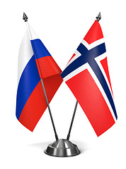 Image showing Russia and Norway  - Miniature Flags.