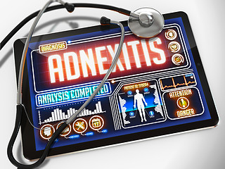 Image showing Adnexitis on the Display of Medical Tablet.