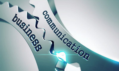 Image showing Business Communication on the Cogwheels.