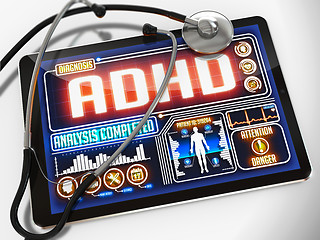 Image showing ADHD on the Display of Medical Tablet.