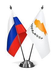 Image showing Russia and Cyprus - Miniature Flags.