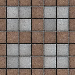 Image showing Brown-Gray Square Brick Pavers. Seamless Texture.